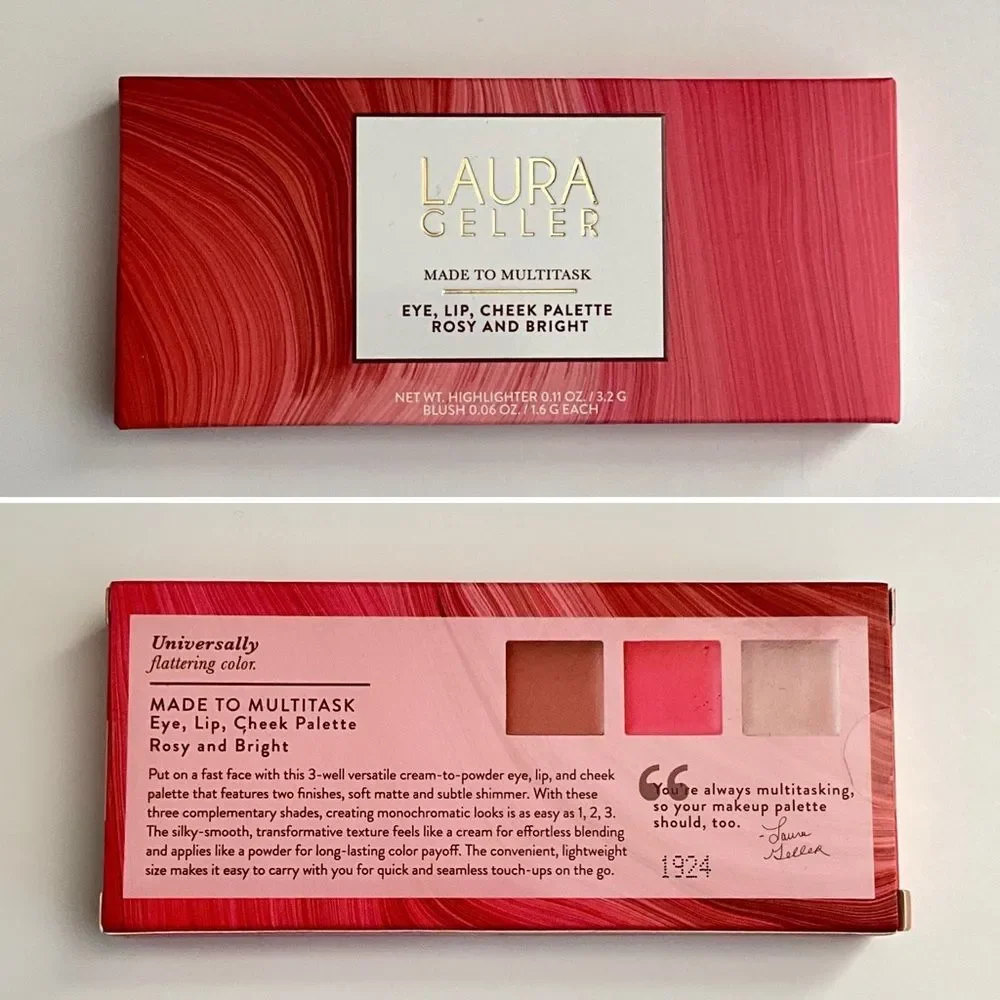 Laura Geller Eye Lip Cheek Palette In Rosy and Bright Made To Multitask